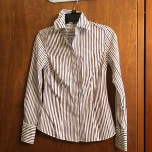 White with purple stripes button down!